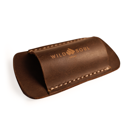 Wild Soul Brand premium leather knife belt holster in brown