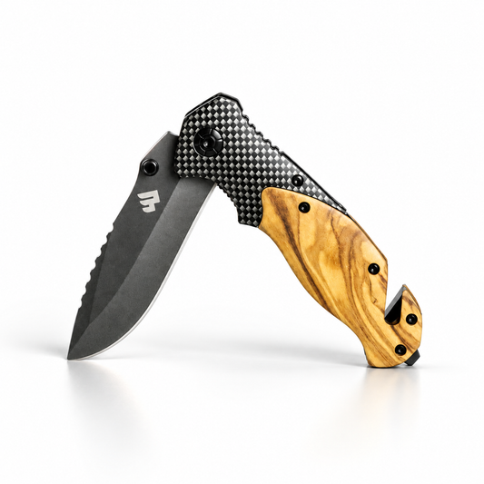 Custom Ridgeblade folding knife with logo engraving, a business gift from Wild Soul Brand