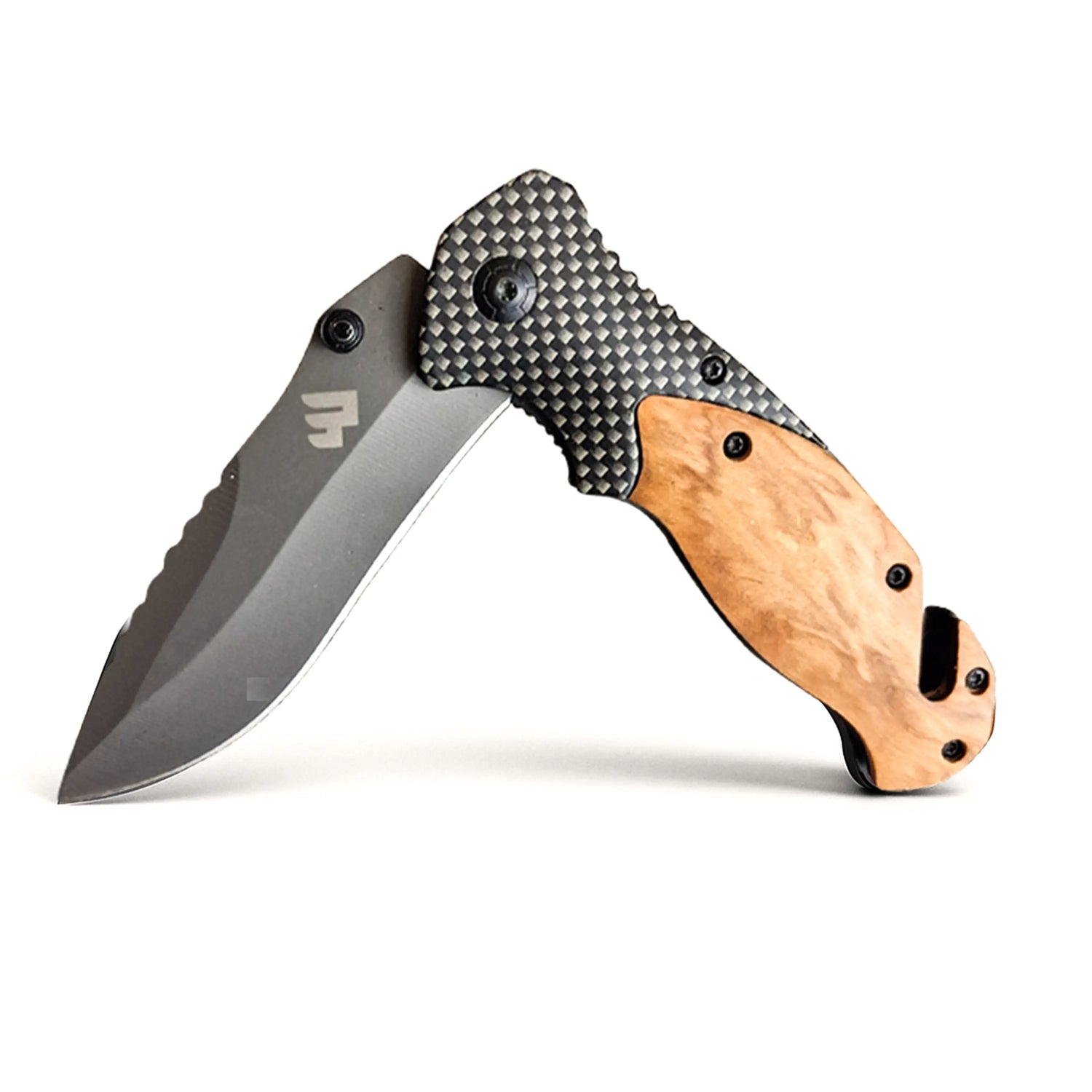 Ridgeblade folding pocket knife with corrosion-resistant stainless steel blade — open and closed view