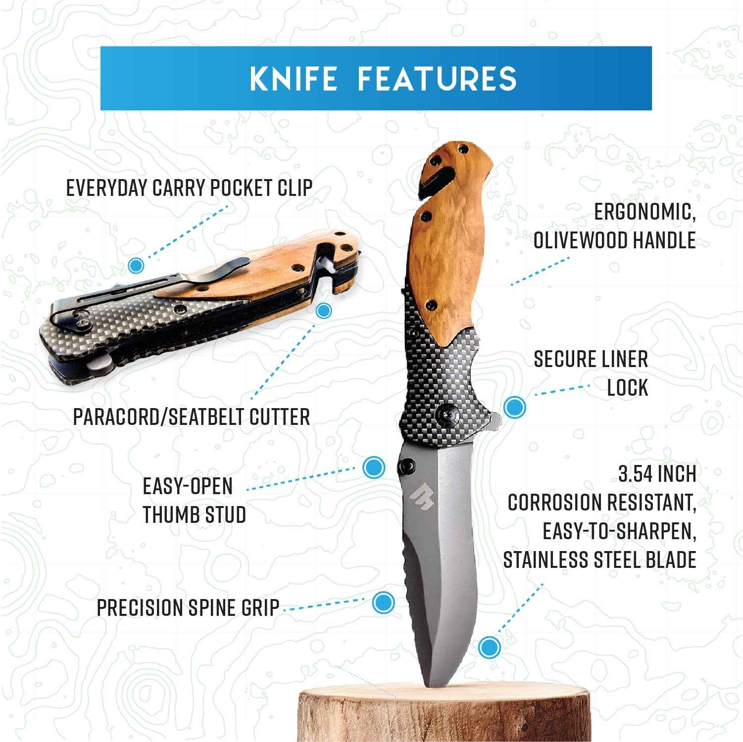 Wild Soul Brand Folding Knife | Rugged Knife for Outdoor