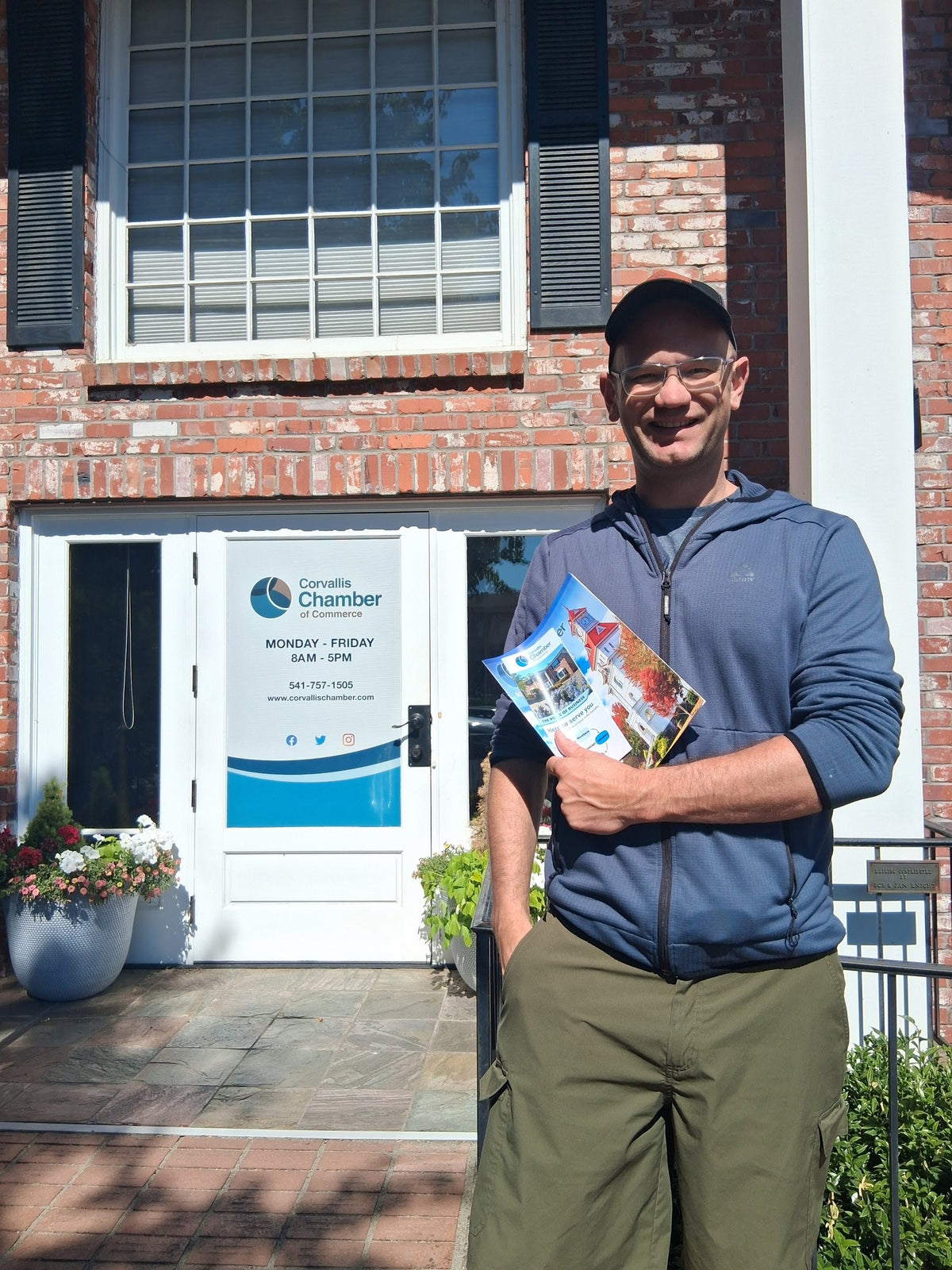 Wild Soul Brand founder outside the Corvallis Chamber of Commerce office
